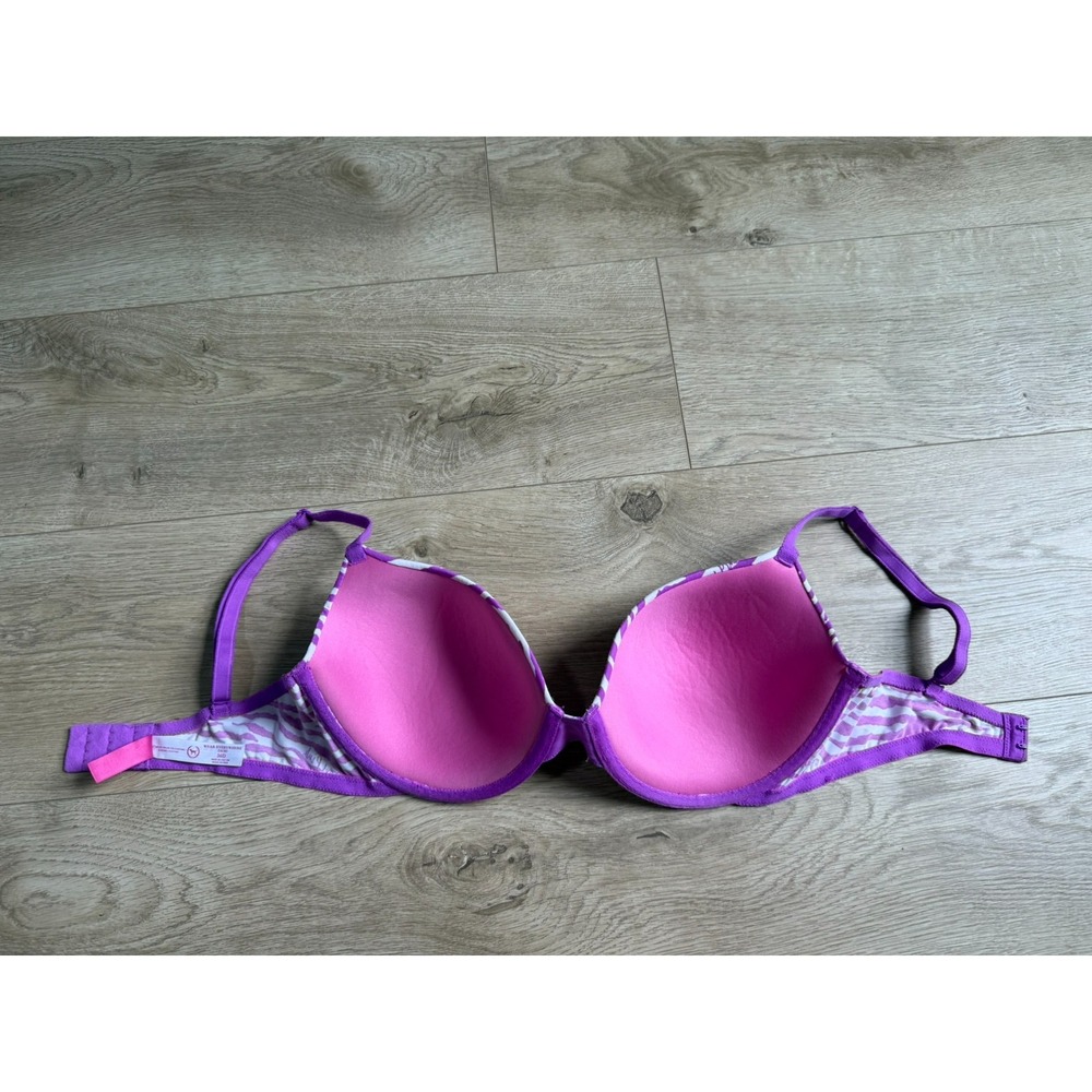 VS PINK Zebra Print Wear everywhere Demi Bra 36D Victorias Secret y2k style - Picture 8 of 11